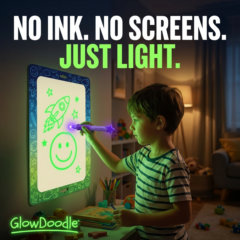 GlowDoodle™ Glow-in-the-Dark Wall Drawing Board