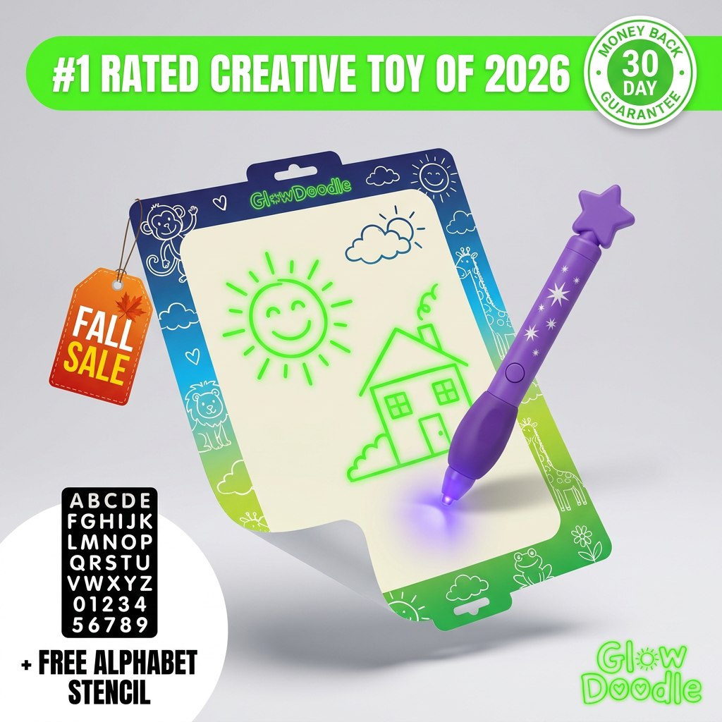 GlowDoodle™ Glow-in-the-Dark Wall Drawing Board
